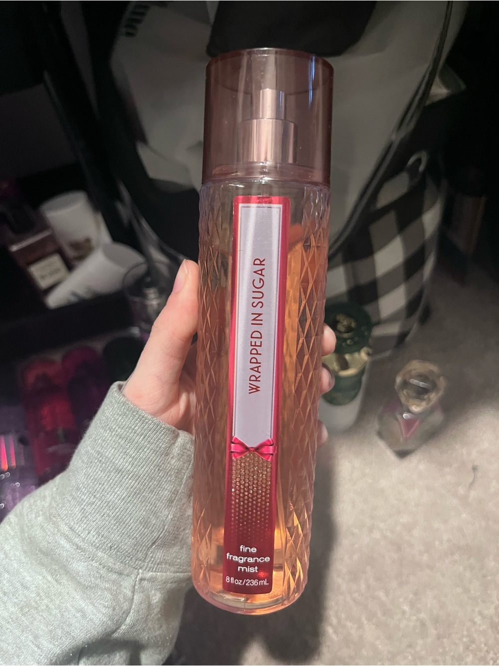 HTF Bath & Body Works Wrapped in Sugar Fine Fragrance Mist - Rose Gold/Pink